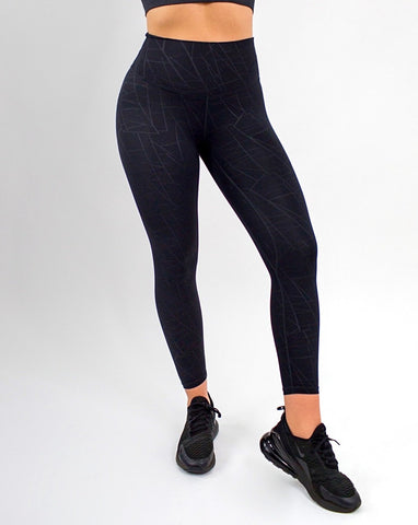 High Waisted Leggings With Pocket in Geo - 7/8 length –